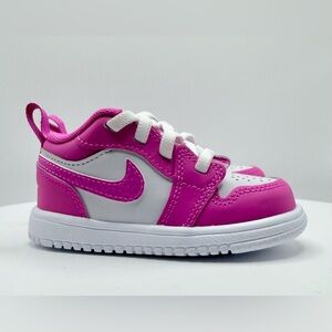 Nike Air Jordan 1 Low Toddler Sneakers Pink White | Size 5C | FN7398-600